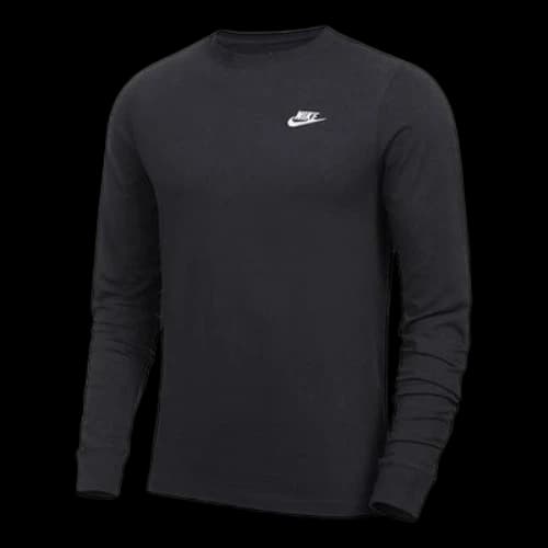 Nike Men's Sportswear Club Casual Sport Round Neck Long Sleeve Men's Black