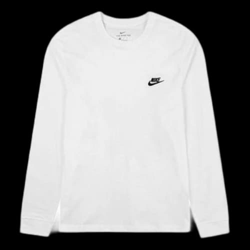 Nike M Nsw Club Casual Sports Round Neck Pullover Long Sleeves White