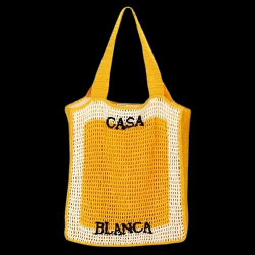 Casablanca Crochet Brand Bag 'Yellow'