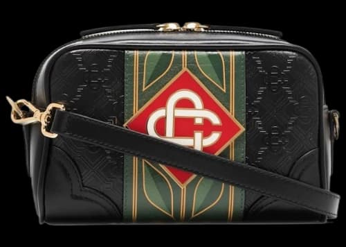 Casablanca Monogram Print Messenger Bag Jet Black/Flame Red/Forest Green