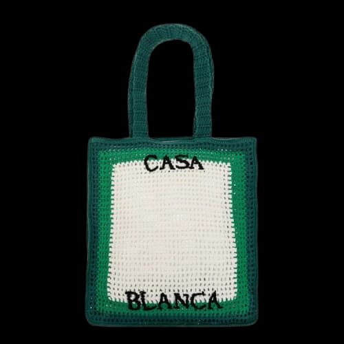 Casablanca Crochet Tennis Bag 'Green/White'