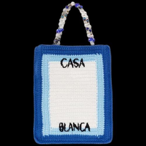 Casablanca Beaded Crochet Bag 'Blue'