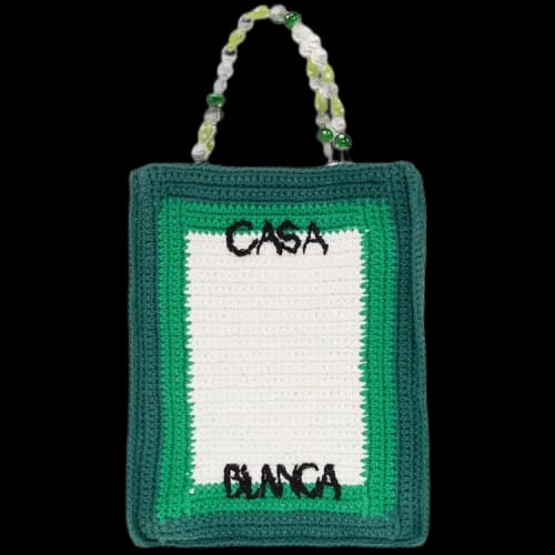 Casablanca Beaded Crochet Tennis Bag 'Green'