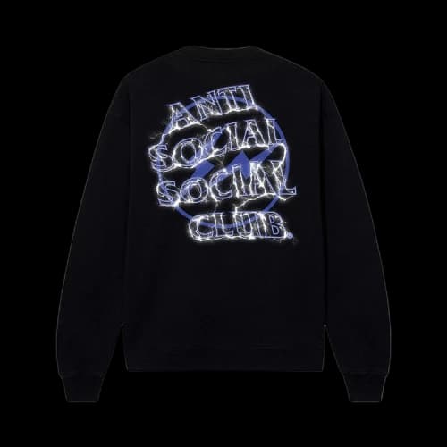 Anti Social Social Club x Fragment Design Bolt Crewneck 'Black/Navy'