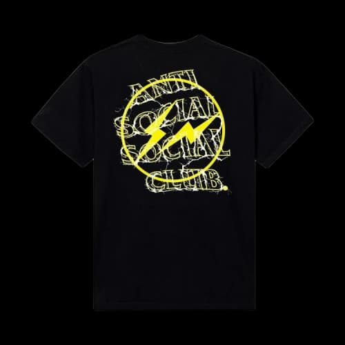 Anti Social Social Club x Fragment Design Bolt Tee 'Black/Yellow'