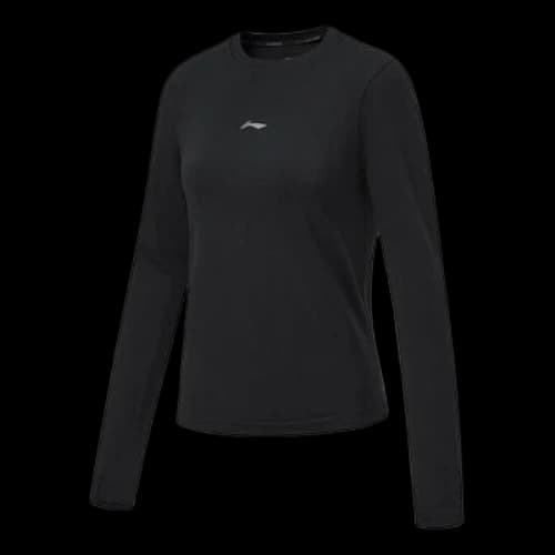 Li-Ning Small Logo Running Long Sleeve T-shirt 'Black' (Women's)