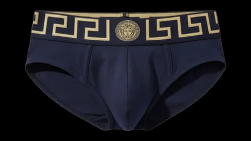 Versace Logo Low Rise Slip Underwear Navy