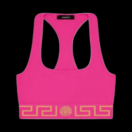 Versace Greca Border Sports Bra 'Fuchsia'