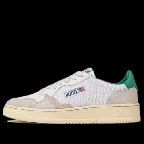 Autry Medalist Capra Leather with Nubuck Low 'White Green'