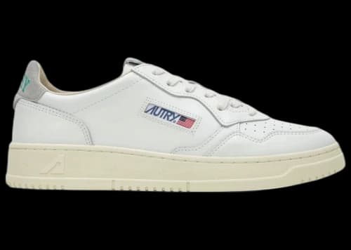 Autry Medalist Leather Low White/Cloud Grey