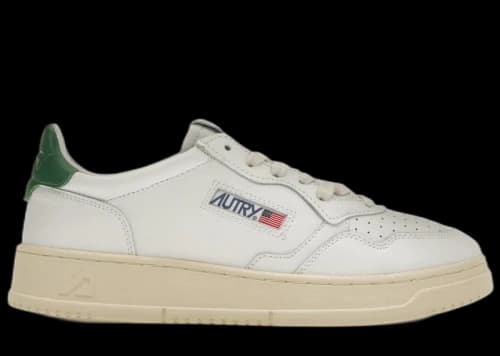 Autry Medalist Leather Low White Green
