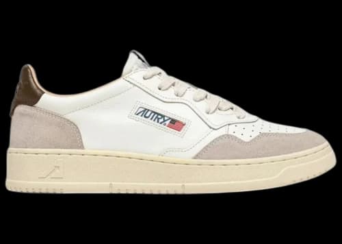 Autry Medalist Leather Low White Teak