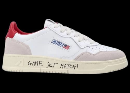 Autry Medalist Leather Low Game Set Match! White Red
