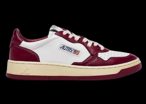 Autry Medalist Leather Low Burgundy White