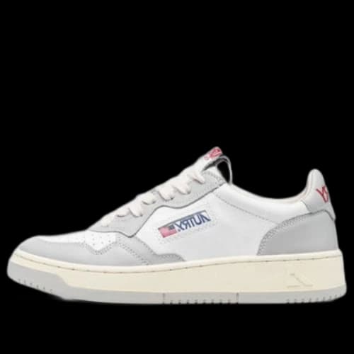 AUTRY Medalist Low Leather 'White Grey and Red Logo' (Women's)