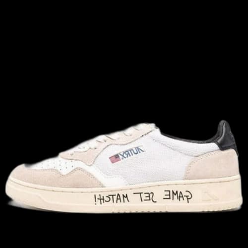 AUTRY Medalist Low Fabric and Suede 'White Black and Beige' (Women's)