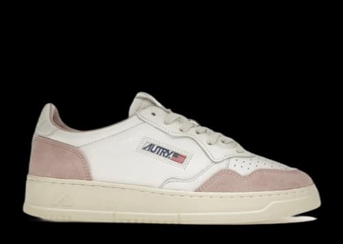 Autry Medalist Leather Low White Powder (Women's)
