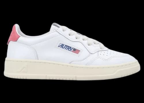 Autry Medalist Leather Low White Tearose (Women's)