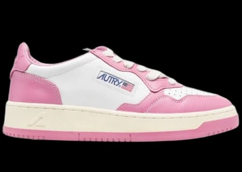 Autry Medalist Leather Low White Mauve (Women's)