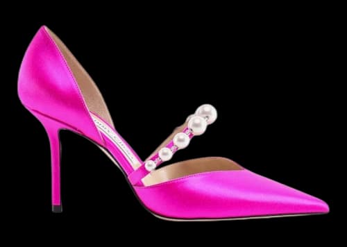 Jimmy Choo Aurelie 85mm Pearl Pump Fuchsia Satin
