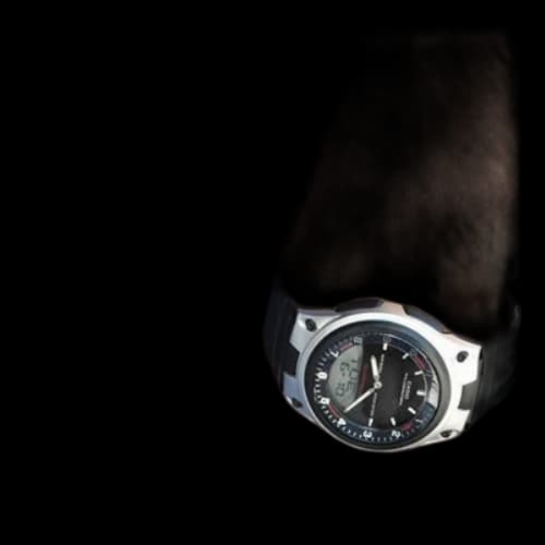 CASIO Waterproof Black Analog/Digital Combo