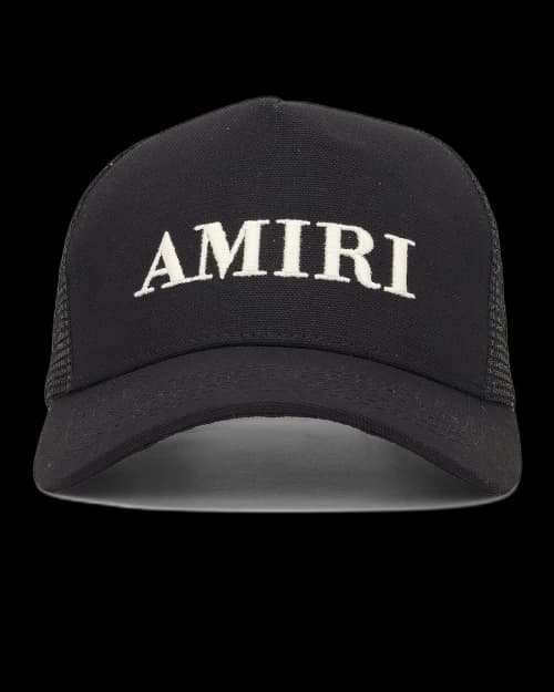 AMIRI Logo Trucker Cap Black/White