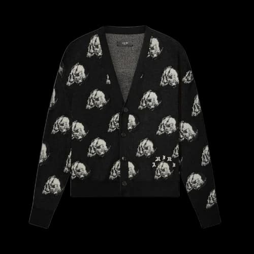 Amiri x Wes Lang Repeat Skull Cardigan 'Black'