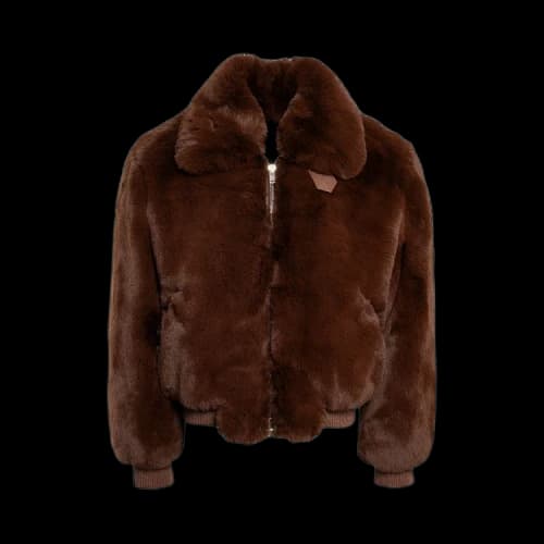 Amiri Cropped Faux Fur Zip Blouson 'Potting Soil'