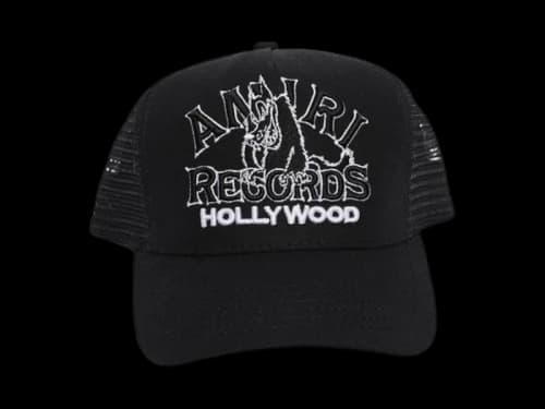 AMIRI Wolf Logo Trucker Hat Black