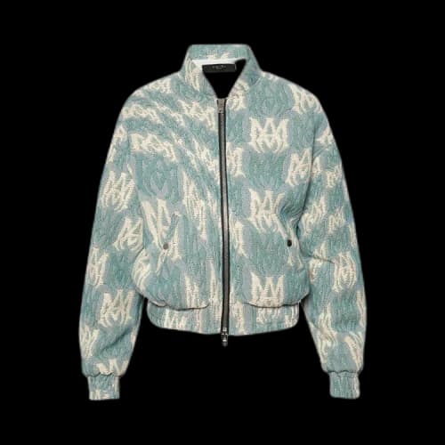 Amiri Tapestry Cropped Bomber 'Aqua'