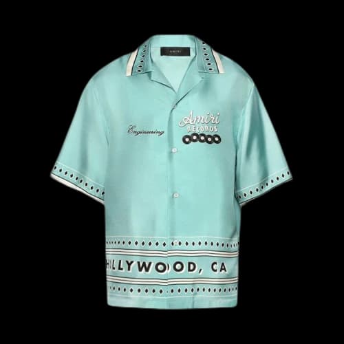 Amiri Records Short-Sleeve Shirt 'Teal'
