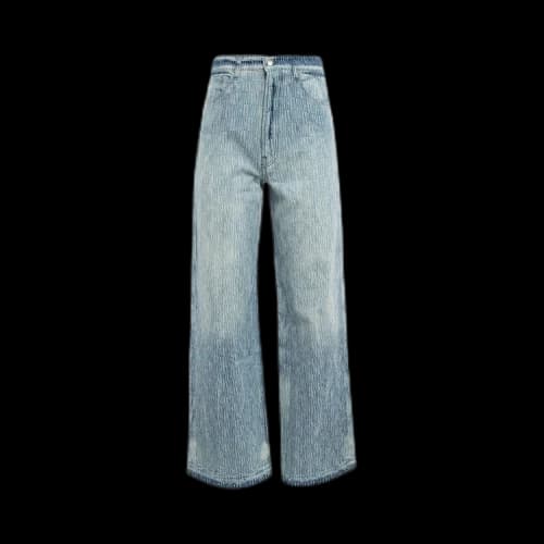 Amiri Jacquard High Rise Wide Leg Jean 'Light Indigo'