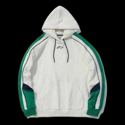 Li-Ning Sports Fashion Series Colorblock Hoodie 'White Green'