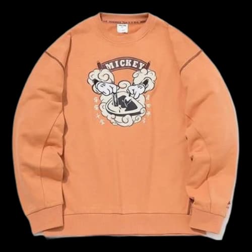 Li-Ning x Disney Crossover Cartoon Printing Round Neck Pullover 'Orange'