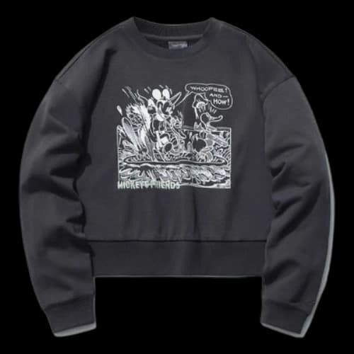 Li-Ning x Disney Crossover Printing Short Loose Pullover Hoodie Black Gray