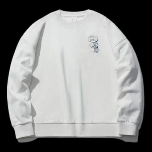 Li-Ning x Disney Crossover Sports Fashion Series Casual Loose Round Neck Pullover Hoodie White
