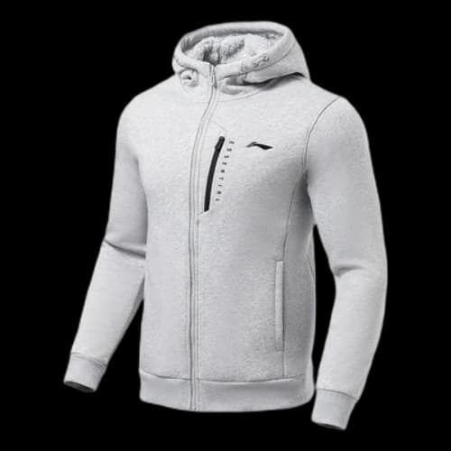 Li-Ning Gym Series Logo Printing Fleece Lined Cardigan Jacket 'Grey'