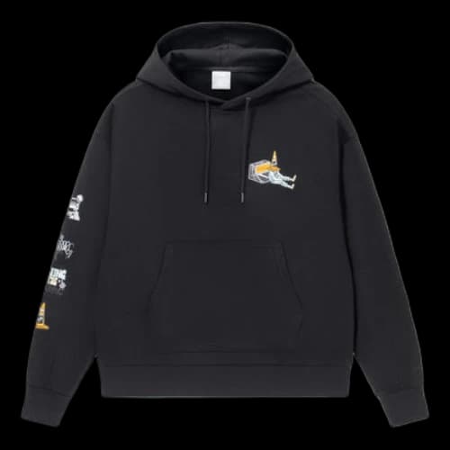 Li-Ning Skateboard Series Funny Pattern Printing Loose Pullover Hoodie 'Black White'