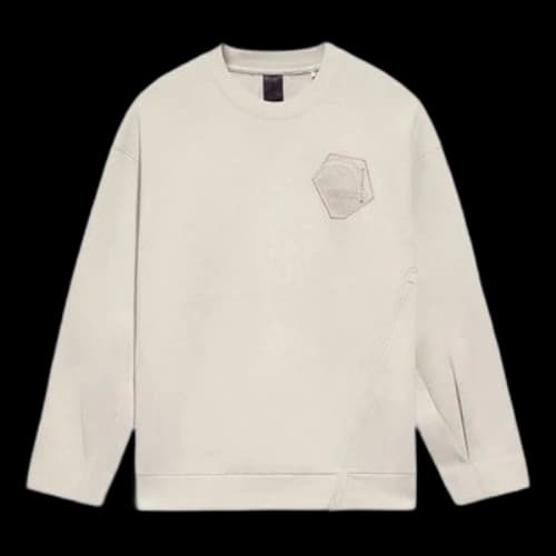 Li-Ning x Dragon Crossover Series Diagonal Zipper Design Loose Round Neck Pullover White