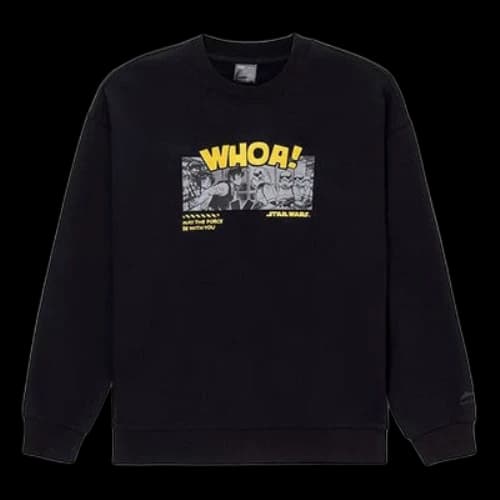 Li-Ning x Star War Crossover Sports Fashion Series Subject Printing Loose Round Neck Pullover Couple Style Black