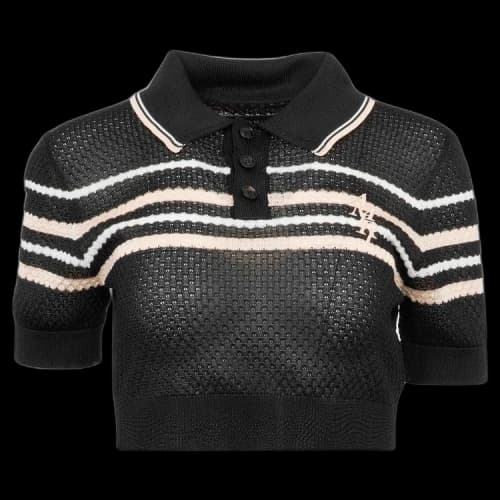 Amiri Vertical Stripe Polo 'Black'
