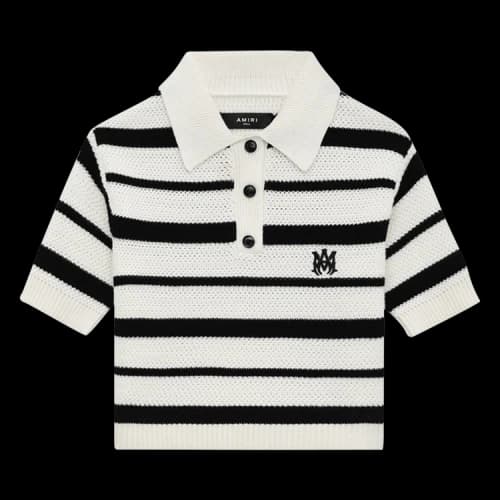 Amiri MA Striped Polo 'Black/Alabaster'