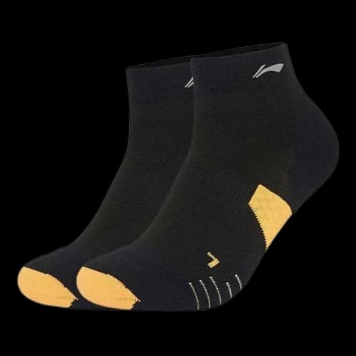 Li-Ning Mid Cut Socks 'Black Yellow'