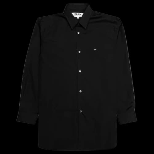 Comme des Garcons Play Small Black Emblem Button Up Shirt Black