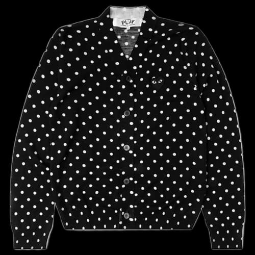 Comme des Garcons Play Polka Dot Cardigan Sweater Black