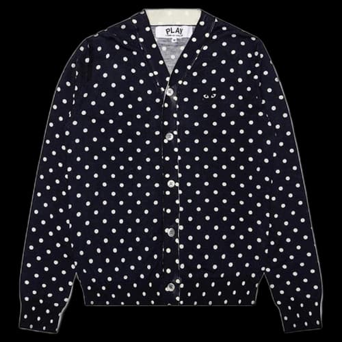 Comme des Garcons Play Polka Dot Cardigan Sweater Navy