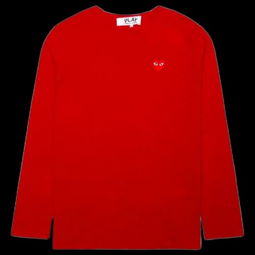 Comme des Garcons Play Women's Red Heart Crewneck Sweater Red