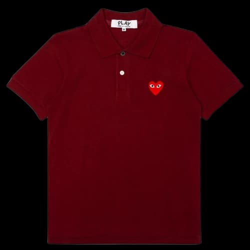 Comme des Garcons Play Women's Red Emblem Polo Burgundy