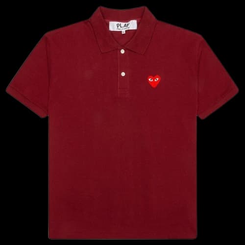 Comme des Garcons Play Red Emblem Polo Burgundy