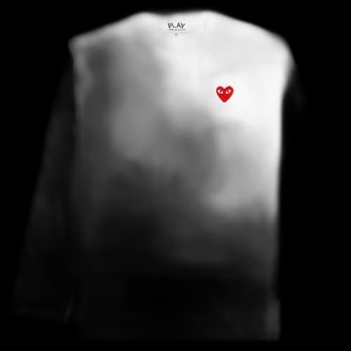Comme des Garcons Play Women's Red Emblem L/S T-shirt White